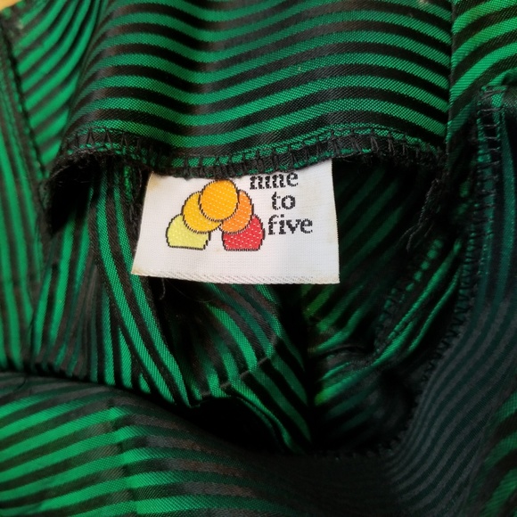 Nine to Five Green Stripe Pencil Skirt - Picture 5 of 5